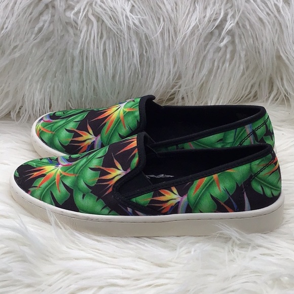 🟡👟2/$12+Discount Ship! Loudmouth Sam Bora Bora Green Slip-On Canvas Shoe - Picture 3 of 7
